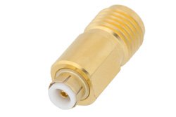 PE91361 - SMA Female to MMBX Plug Snap-On Adapter, With Male Center Contact
