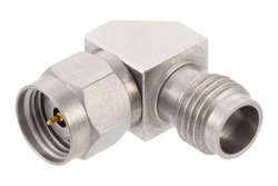 PE91511 - 1.85mm Male to 2.4mm Female Miter Right Angle Adapter