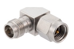 PE91526 - 2.4mm Female to 2.92mm Male Miter Right Angle Adapter