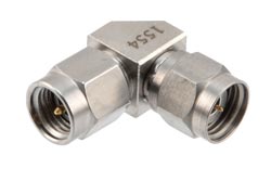 PE91554 - 2.4mm Male to 3.5mm Male Miter Right Angle Adapter, DC to 34.5 GHz