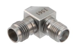 PE91561 - SMA Female to 2.4mm Female Miter Right Angle Adapter, DC to 27 GHz