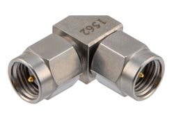 PE91562 - 2.92mm Male to SMA Male Miter Right Angle Adapter, DC to 27 GHz