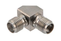 PE91565 - SMA Female to 2.92mm Female Miter Right Angle Adapter, DC to 27 GHz