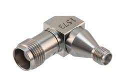PE91573 - SMA Female to TNC Female Miter Right Angle Adapter, DC to 18 GHz