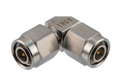 PE91581 - TNC Male to TNC Male Miter Right Angle Adapter, DC to 18 GHz