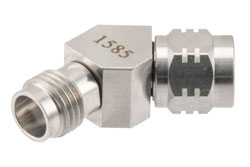 PE91585 - RF Adapter, 45 Degree Angle 1.85mm Male to 1.85mm Female 67GHz VSWR 1.35