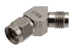 PE91588 - RF Adapter, 45 Degree Angle 2.4mm plug to 2.4mm jack 50GHz VSWR 1.25