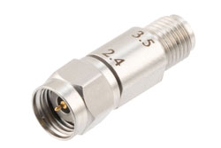 PE91632 - 3.5mm Female to 2.4mm Male Adapter, Stainless Steel, Engineering Grade