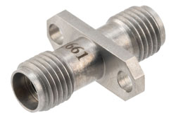 PE91661 - High Temperature Adapter 2 Hole Flange Mount 2.92mm Female to 2.92mm Female, 40GHz VSWR1.15, MIL-STD 348B