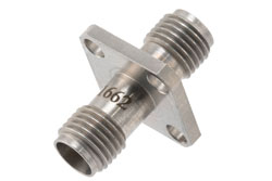 PE91662 - High Temperature Adapter 4 Hole Flange Mount 2.92mm Female to 2.92mm Female, 40GHz VSWR1.15, MIL-STD 348B