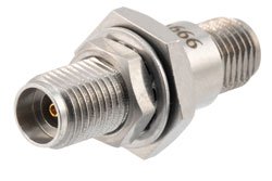 PE91666 - High Temperature Adapter Bulkhead Mount 2.92mm Female to 2.92mm Female Adapter, IP67 Rated 40GHz VSWR1.25, MIL-STD 348B