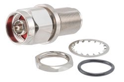 PE91694 - Precision N Male to N Female Bulkhead Mount Adapter