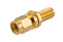 PE91731 - RP SMA Male to RP SMA Female Bulkhead Mount Adapter, VSWR 1.2 up to 6 GHz
