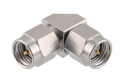 PE91781 - SMA Male to SMA Male Miter Right Angle Adapter, 27 GHz