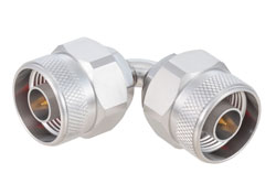 PE91785 - N Male to N Male Radius Right Angle Adapter, Passivated, VSWR 1.2 Max. DC-18GHz