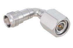 PE91788 - TNC Male to Female Radius Right Angle Adapter, VSWR 1.2 Max. DC-18GHz