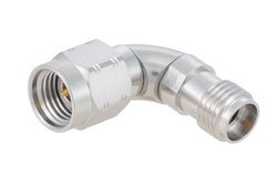 PE91791 - 2.92mm Male to Female Radius Right Angle Adapter, VSWR 1.3 Max. at 40GHz