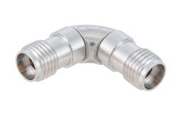 PE91792 - 2.92mm Female to Female Radius Right Angle Adapter, VSWR 1.3 Max. at 40GHz