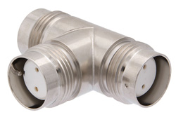 PE9224 - 95 Ohm 3/4 inch-20 Twinax Tee Adapter Female-Female-Female