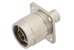 PE9388 - N Male to BNC Female 4 Hole Flange Mount Adapter