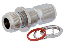 PE9417 - Isolated Ground 75 Ohm N Female to 75 Ohm N Female Bulkhead Mount Adapter