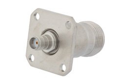 PE9434 - Precision SMA Female to N Female 4 Hole Flange Mount Adapter
