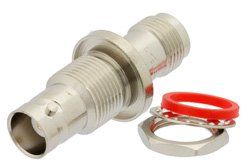 PE9483 - Hermetically Sealed TNC Female to BNC Female Bulkhead Mount Adapter