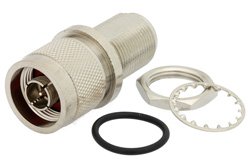 PE9595 - N Male to N Female Bulkhead Mount Adapter