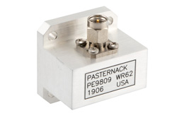 PE9809 - WR-62 UG-1665/U Square Cover Flange to SMA Male Waveguide to Coax Adapter Operating from 12.4 GHz to 18 GHz