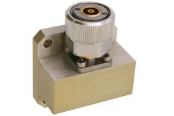 WR-90 Square Cover Flange to 7mm Sexless Waveguide to Coax Adapter Operating From 8.2 GHz to 12.4 GHz