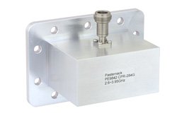 PE9842 - WR-284 CPR-284G Grooved Flange to N Female Waveguide to Coax Adapter Operating from 2.6 GHz to 3.95 GHz