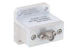 PE9846 - WR-62 Square Type Flange to End Launch SMA Female Waveguide to Coax Adapter Operating from 12.4 GHz to 18 GHz