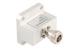 WR-90 UG-135/U Square Cover Flange to End Launch N Female Waveguide to Coax Adapter Operating From 8.2 GHz to 12.4 GHz, X Band