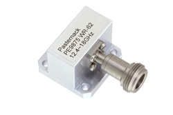PE9875 - WR-62 Square Type Flange to N Female Waveguide to Coax Adapter Operating from 12.4 GHz to 18 GHz