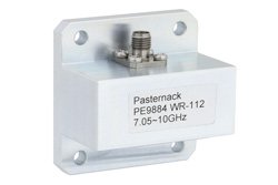PE9884 - WR-112 Square Type Flange to SMA Female Waveguide to Coax Adapter Operating from 7.05 GHz to 10 GHz
