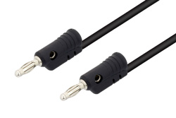 PE9930-12-B - Banana Plug to Banana Plug Cable 12 Inch Length Using Black Wire