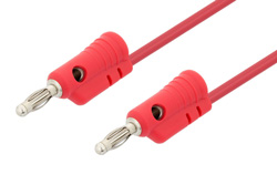 PE9930-120-R - Banana Plug to Banana Plug Cable 120 Inch Length Using Red Wire