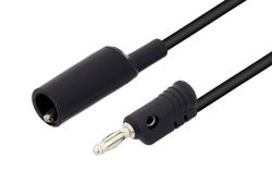 PE9931-12-B - Banana Plug to Alligator Clip Cable 12 Inch Length Using Black Wire
