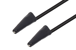 PE9934-60-B - Mini Alligator Clip to Mini Alligator Clip Cable 60 Inch Length Using Black Wire