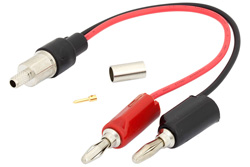 PE9953 - Banana Plugs To RG58 Connector Breakout With Crimp On/Solder Attachment In 6 Inch Length