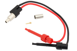 PE9964 - Safety Hooks To RG59 Connector Breakout With Crimp On/Solder Attachment In 6 Inch Length