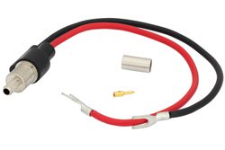 PE9965 - Spade Lugs To RG59 Connector Breakout With Crimp On/Solder Attachment In 6 Inch Length