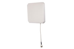 PEANFP1072 - 902 to 928 MHz RFID Flat Panel Antenna, RHCP, 9 dBi, White ABS, Type N Male, IP54