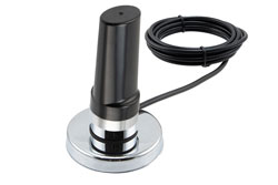 PEANMOB1003-RTP - 143-432MHz, 4.5 dBi Gain, Omni-directional Antenna with Magnetic NMO Mount, Reverse Polarity-TNC Plug Connector