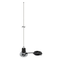 PEANMOB1006-RTP - 136-174 MHz, 3.5 dBi Gain, Omni-directional Antenna with Magnetic NMO Mount, Reverse Polarity-TNC Plug Connector