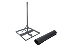 PEFRM1-KIT - Non-Penetrating Flat Roof Mount with 1 Rubber Mat, 1-pole Version, 60-inch Mast, Galvanized Steel with Powder Coating