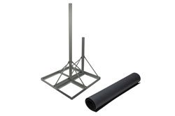 PEFRM2-KIT - Non-Penetrating Flat Roof Mount 60-inch Mast, 34-inch Extra Pole and 1 Rubber Mat, 2-pole Version, Galvanized Steel with Powder Coating