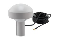 PEMARGPS1000 - 1572.42 to 1578.42 MHz, Marine Grade GPS Active Antenna, 28 dBi, SMA Connector, White, ABS Radome, RHCP Polarization