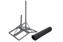 PEPRM2-KIT - Non-Penetrating Peak Roof Mount 60-inch Mast, 34-inch Extra Pole and 2 Rubber Mats, 2-pole Version, Galvanized Steel with Powder Coating