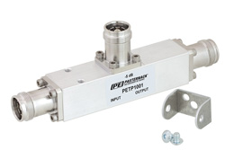 PETP1001 - Low PIM 5 dB 4.3-10 Unequal Tapper From 350 MHz to 5.85 GHz Rated to 300 Watts